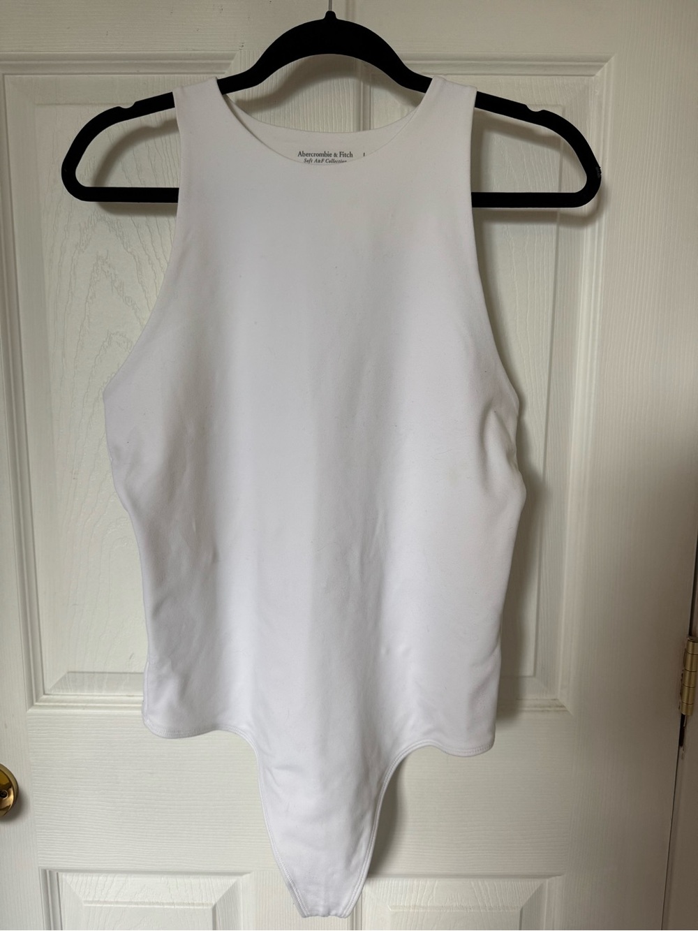 Size L, Abercrombie & Fitch White High-Neck, Open Back Bodysuit